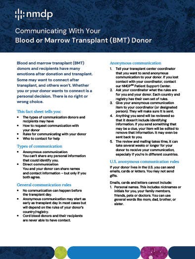 communicating-with-your-bmt-donor