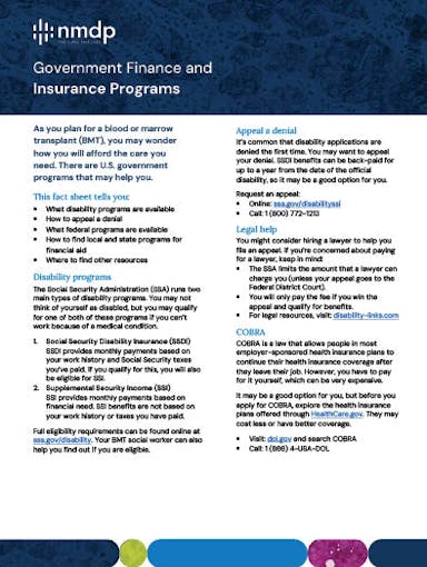 Government Finance and Insurance Programs