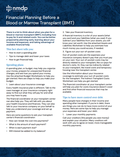 Financial Planning Before Transplant