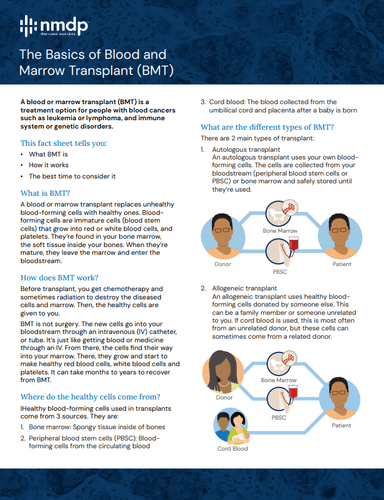 The Basics of Blood and Marrow Transplant